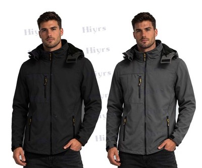 Mens Hooded Soft Shell Fleece Lined Waterproof Windproof Outdoor Jacket S - 5XL