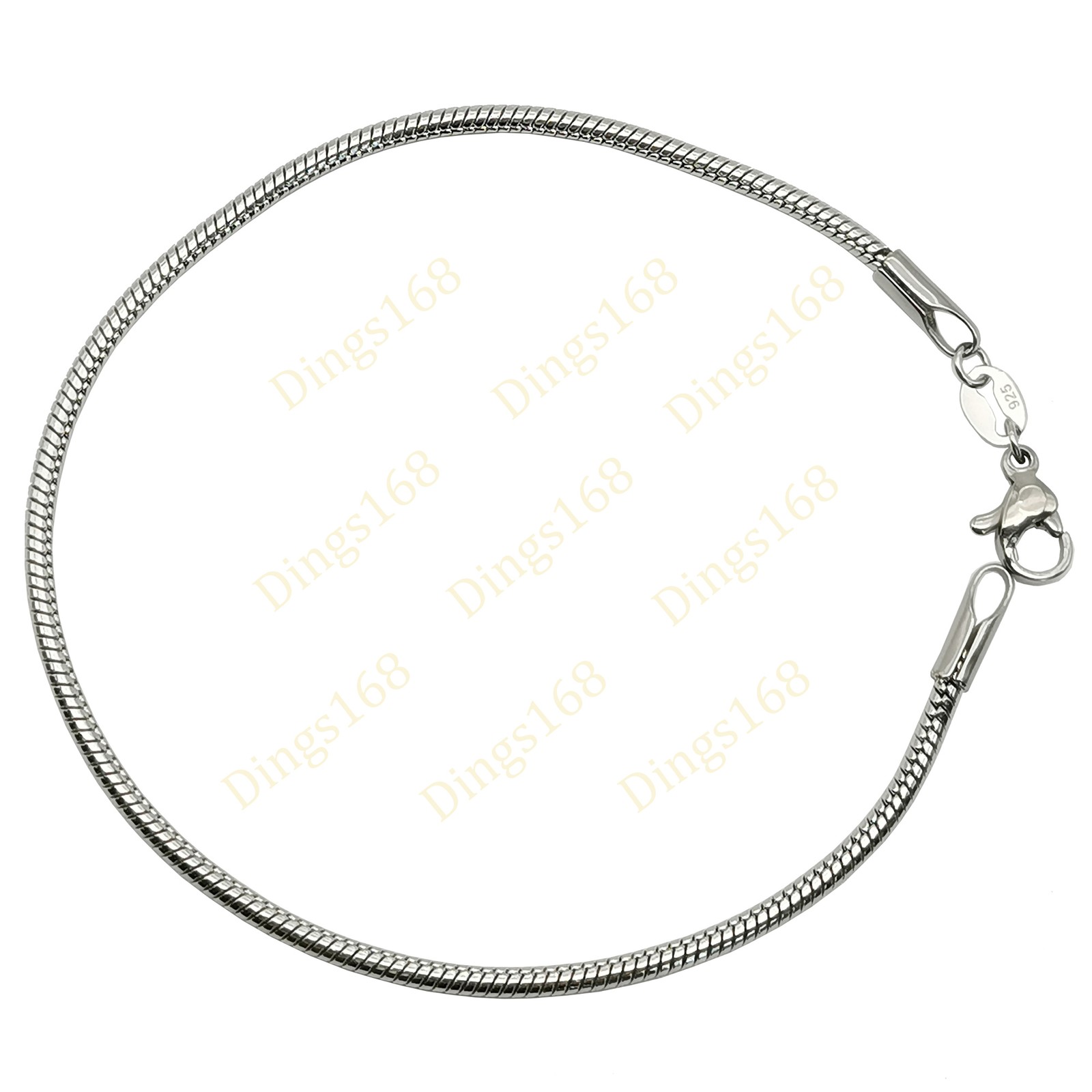 Designer Inspired 925 Sterling Silver 6 Inch 2mm Italian Snake Chain Bracelet or Anklet