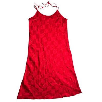 christian dior red satin dress Christian Dior 1954 cerise organza belted dress with red satin coat