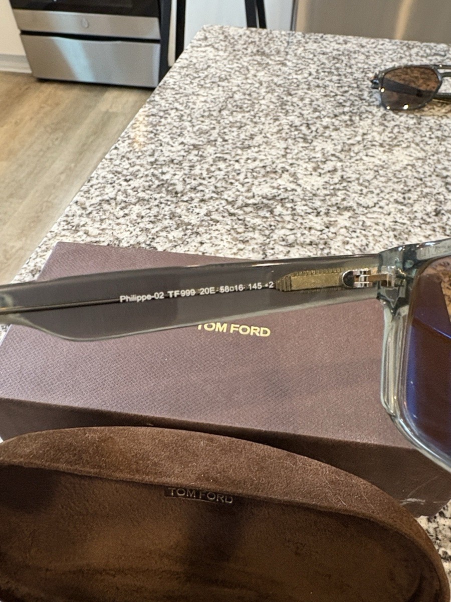 Tom Ford Philippe-02 TF999-20E Square Sunglasses Clear Plastic