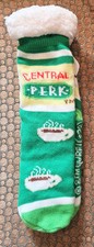 Novelty Sherpa Lined Socks Footies One Size Unisex "Friends" Central Perk Green