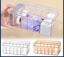 Clear Acrylic Storage Box with Lid Desktop Organizer Container for Nail Toolkit