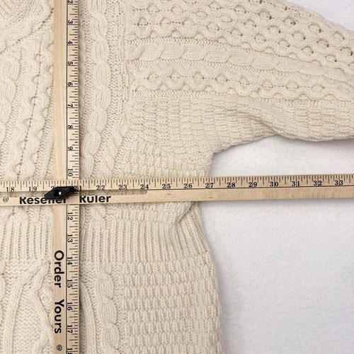 Shannon Woolen Mills Cardigan Sweater Plus Size 1X Irish Merino Wool Cable Knit - Picture 10 of 11