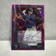 2025 Topps Chrome Update AARON SCHUNK RC #/299 MAGENTA PURPLE LAVA ROOKIE AUTO