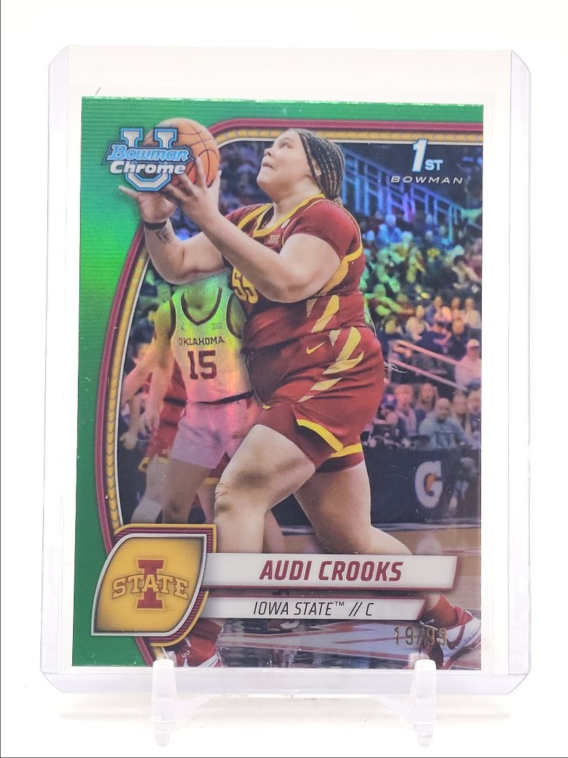 AUDI CROOKS 2024-25 BOWMAN UNIVERSITY CHROME 1ST TRUE GREEN /99 Q0902