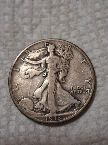 1918 S Walking Liberty Half Dollar In F To VF Condition In My Opinion. #430