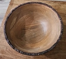 Live Edge Wooden Bowl Decor Accent 12"