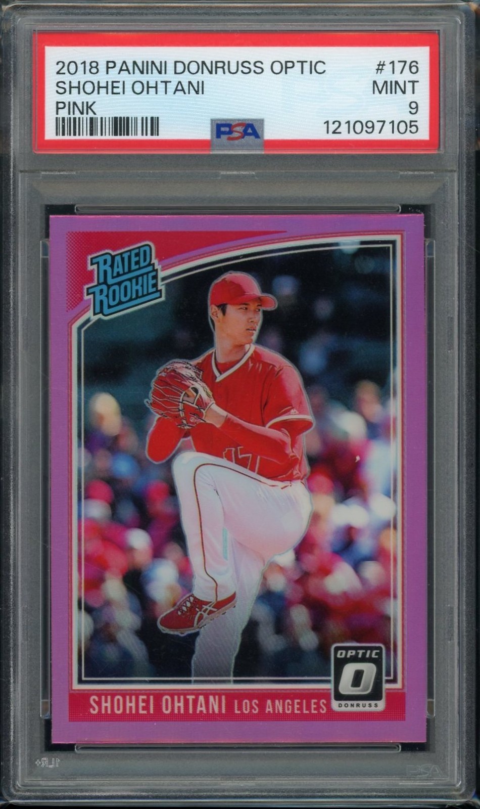 2018 Donruss Optic Baseball #176 Shohei Ohtani Pink Rookie PSA 9