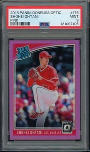 2018 Donruss Optic Baseball #176 Shohei Ohtani Pink Rookie PSA 9