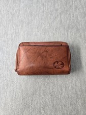 Buxton Women  s Brown Cowhide Leather Double Zip Heiress Organizer Wallet EUC