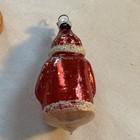 Vintage unsilvered hand painted Mercury Glass Santa West Germany Mica Flocked — photo 6
