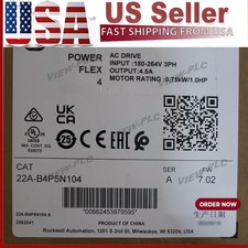 Allen-Bradley 22A-B4P5N104 Sealed PowerFlex 4 240V 3P 1HP AC Drive US Free Tax