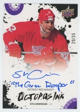2025-26 DETROIT RED WINGS CENTENNIAL Stu Grimson OCTOPUS INK AUTO INSCRIBED /35