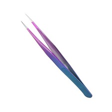 Straight Tip Tweezer Professional Tweezers for Eyebrow Lab Purple Blue