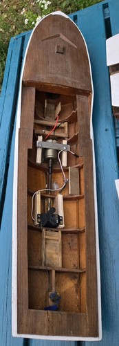 Scafo in legno radiocomandato vintage motoscafo cabinato grande 34" - Foto 4 di 4