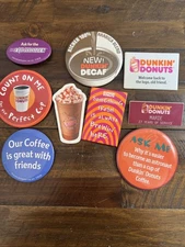 Lot Of Pins Dunkin Donuts Buttons Pin Back Employee Name Tag Badge Advertising