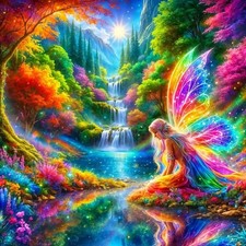 Waterfall Landscape 5D Diamond Painting Kit 13.78 Inch Fall DIY Craft