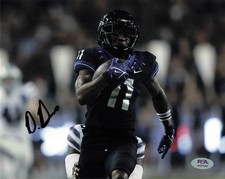 Derius Davis Signed TCU Horned Frogs Football 8x10 Photo PSA Autographed