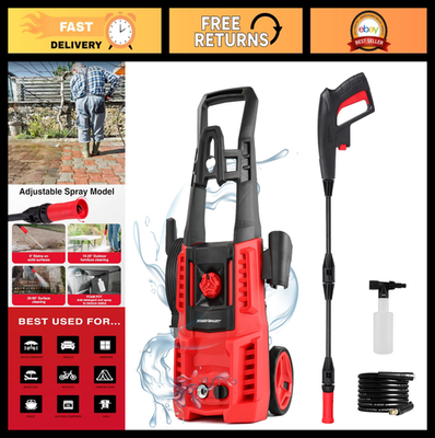 #ad High Pressure Electric Washer 1850 PSI 1.0 GPM 18M Hose 5quot; Wheels Ideal for $146.99