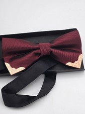 Boys Bow Tie Set With Matching Pocket Square And Rose Pin