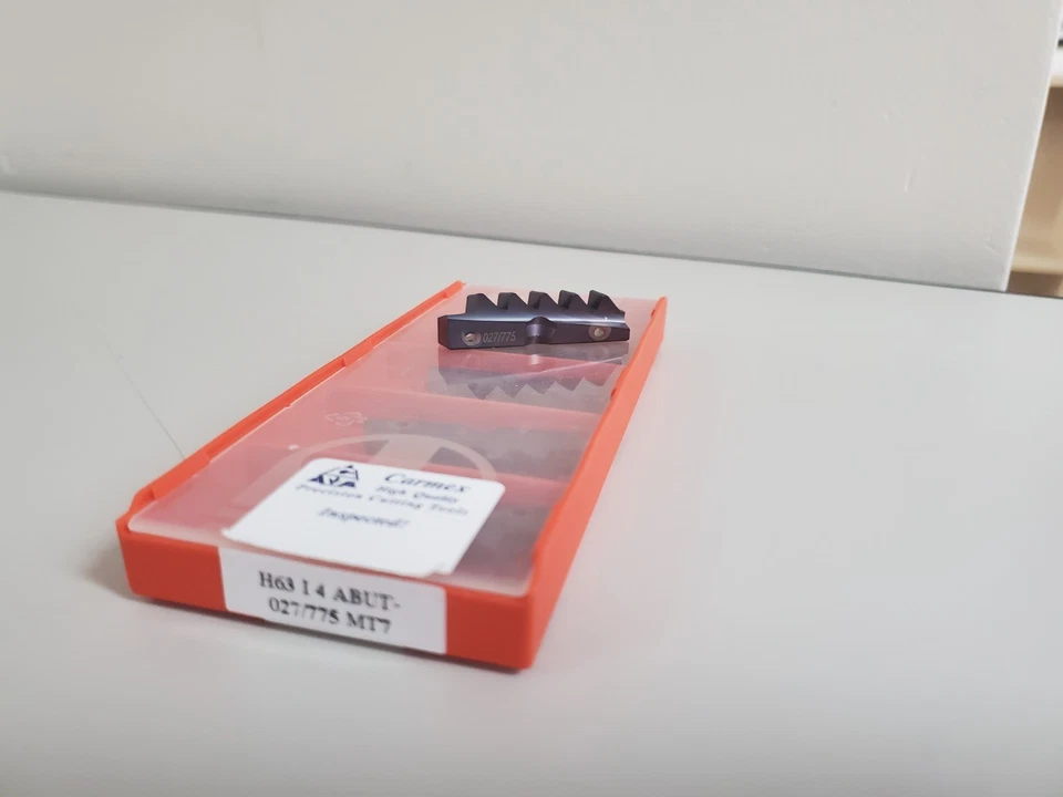 CARMEX H63 I 4 ABUT-027/775 MT7 CARBIDE THREADING INSERTS "NEW"  5PC PACK - Image 2 of 2