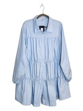 Fashion Nova Light Blue Tiered Boho Shirt Dress Size 2XL NWT