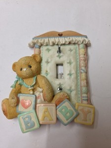 Vintage 1996 Cherished Teddies Light Switch Plate Cover Baby Nursery Teddy Bear
