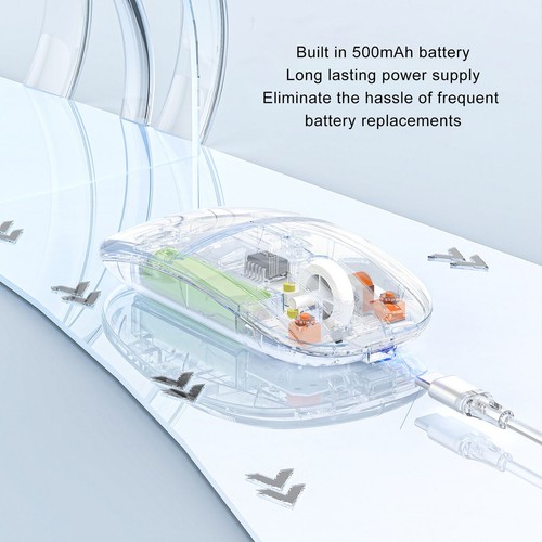 Transparent Wireless BT Mouse With USB Receiver 2.4G 3 Adjustable DPI Compute CB - Bild 3 von 22