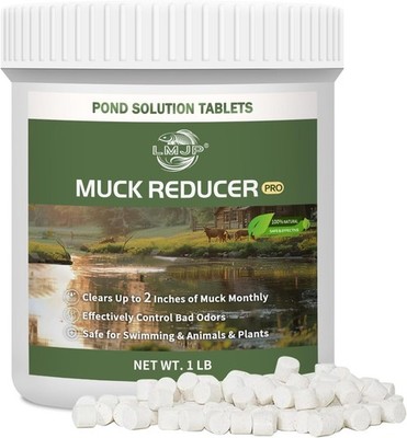 LMJP Muck Reducer - 1LB Natural Sludge Solution Tablets for Ponds & Lakes, Away 