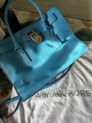 Nuevo Bolso de Mano Grande Michael Kors Azul Hamilton Genuino Con Etiqueta