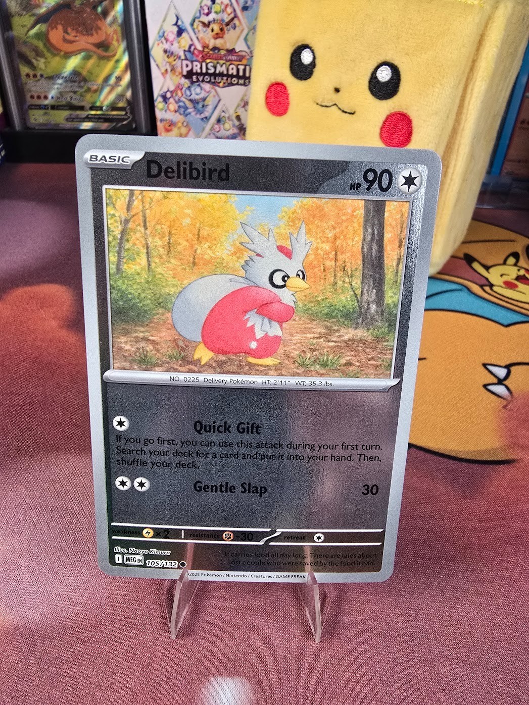 Delibird 105/132 Reverse Holo NM Mega Evolution Pokemon TCG Card 🎁🐧✨