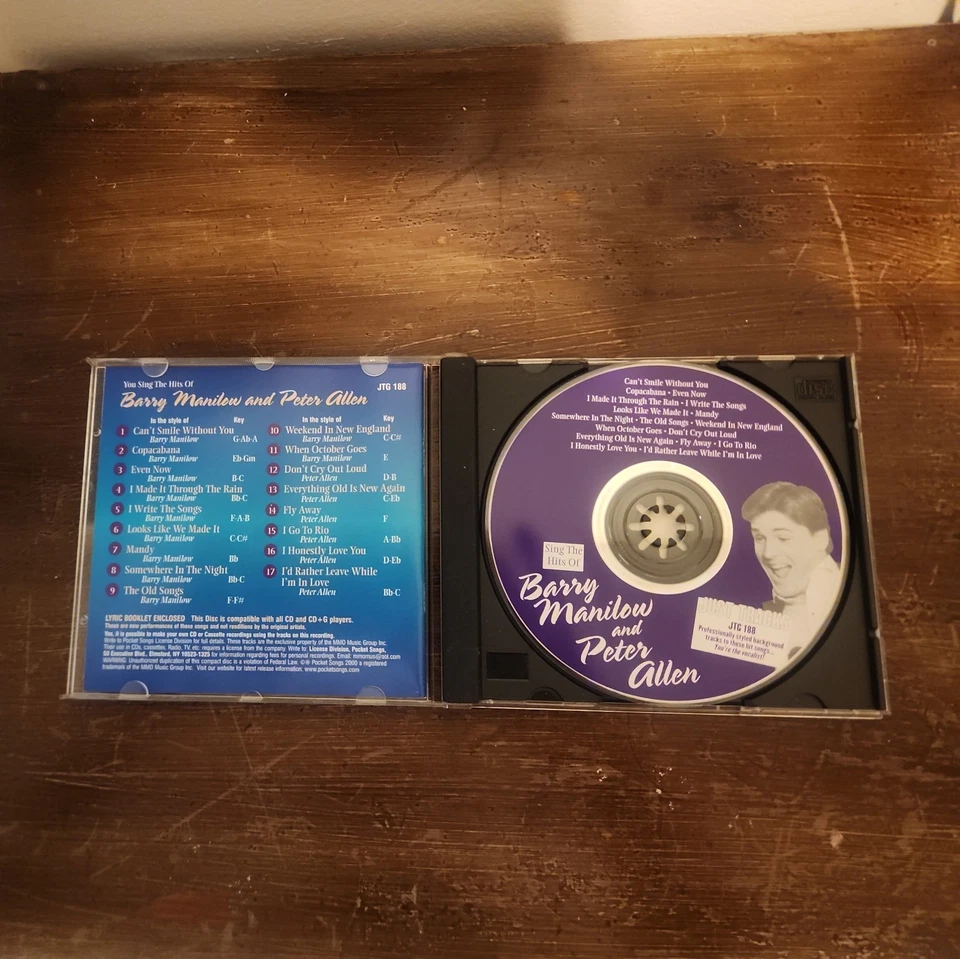 Barry Manilow/Peter Allen by Karaoke CD, pre-owned Foto 3 de 3