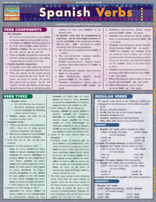 Spanish Verbs (Quickstudy: Academic) - Pamphlet By BarCharts, Inc. - GOOD