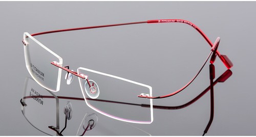 Ultraleichte Flexible Brille Randlos Brillengestell Herren Eckig Legierung Brille - Bild 24 von 28