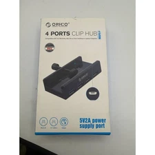 ORICO 4 Port USB 3.0 Hub Clip Mount with 5V 2A Power Adapter for PC Laptop