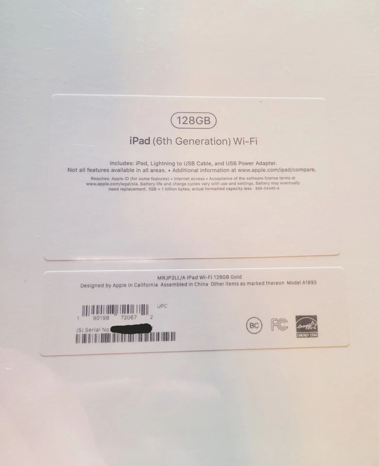 Apple iPad 6th Gen. 128GB Wi-Fi 9.7'' Tablet - Gold NEW, Factory Sealed  - Image 3 of 4