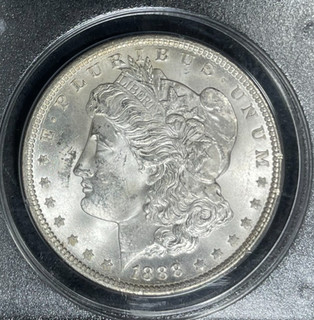 1888 MORGAN SILVER DOLLAR PCGS MS 63 BEAUTIFUL COIN OLD GREEN RATTLER HOLDER