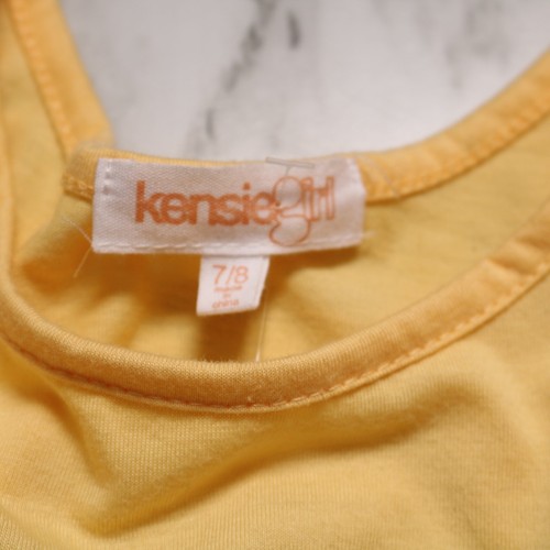 Kensie Girls Flutter Sleeve Yellow Embroidered Sleeveless Crop Top Size 7/8 - Picture 4 of 6