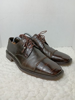 Rare Miguel Angel Genuine Crocodile Leather Shoes Mens 11M Spain Cap Toe Derby