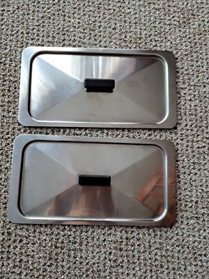 2 x Hostess Edelstahl Deckel Deckel Ekco Trolley Glasbacken USA