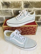 Vans Old Skool Unisex Adult Sneakers Baby Blue / True White Size M 8.5 W 10