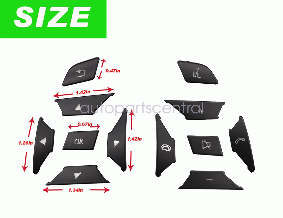 Borde botón volante negro apto para Mercedes Benz SL65 A45 A180 A200 C63 16-17 Foto 3 de 4