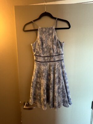 city triangles Womens White And Blue dress Size 7 Lace Floral Pattern | eBay city triangles Womens White And Blue dress Size 7 Lace Floral Pattern | eBay