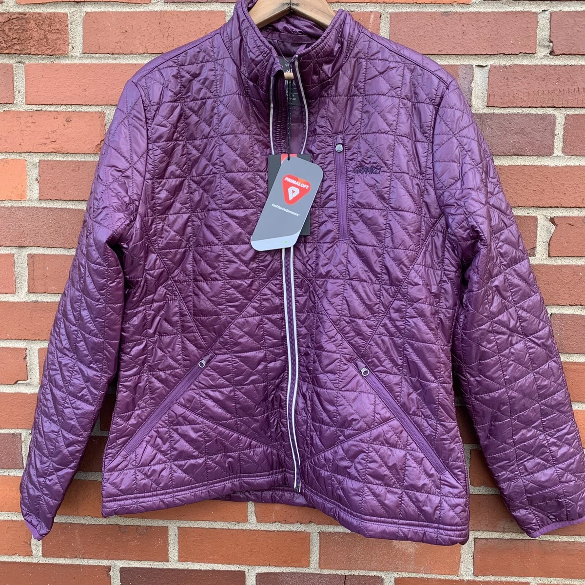 purple quilted jacket ladies