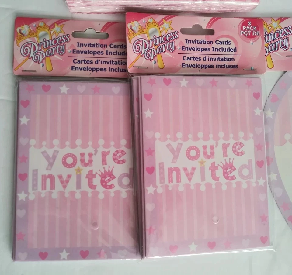 Suministros decoraciones fiesta cumpleaños rosa princesa Tiera niña para 12 invitados 87 piezas Foto 2 de 4