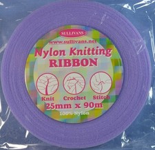 25mm Lilac Nylon Knitting Ribbon x 90 metres 