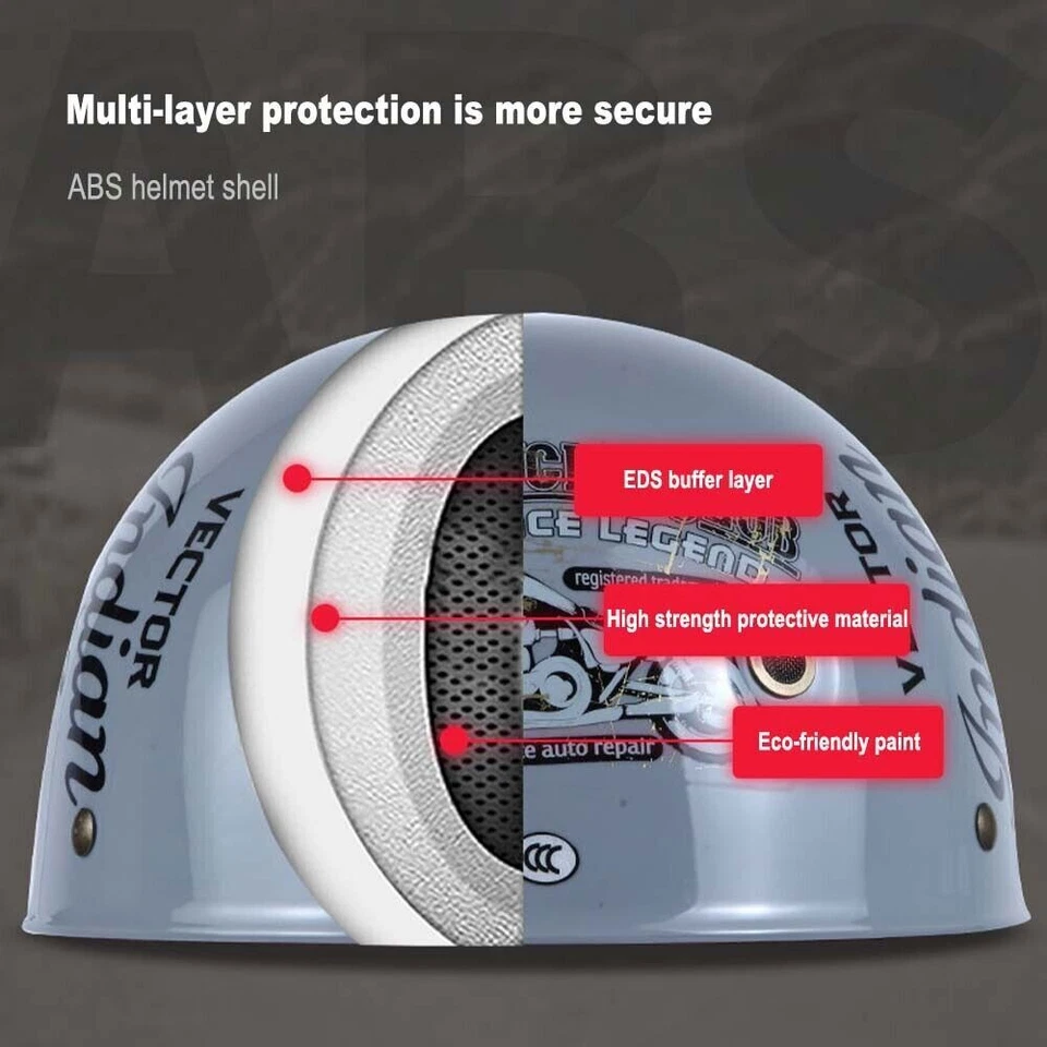 Motorcycle Half Helmet Open Face Helmets Baseball Cap Helmet Scooter Helmet - Image 3 of 4