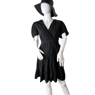black pleated skirt dress Prim Pleated Midi Dress - Black Floral Print