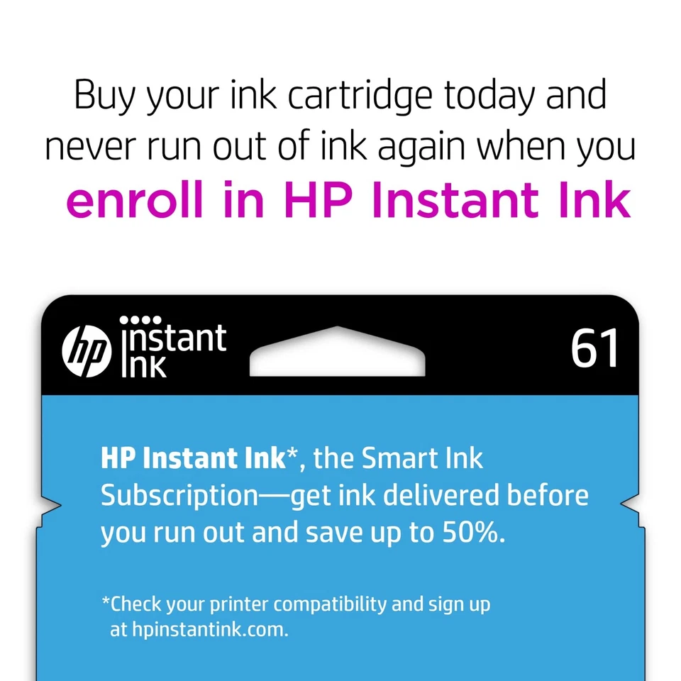 HP 61 Black Original Ink Cartridge ~170 pages, CH561WN#140 Expiration: 2026/2027 - Image 2 of 4