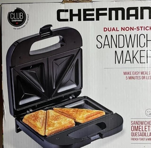 Chefman Sandwich Maker - Electric Dual Non-Stick Contact Grill